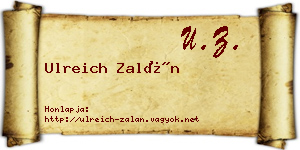 Ulreich Zalán névjegykártya